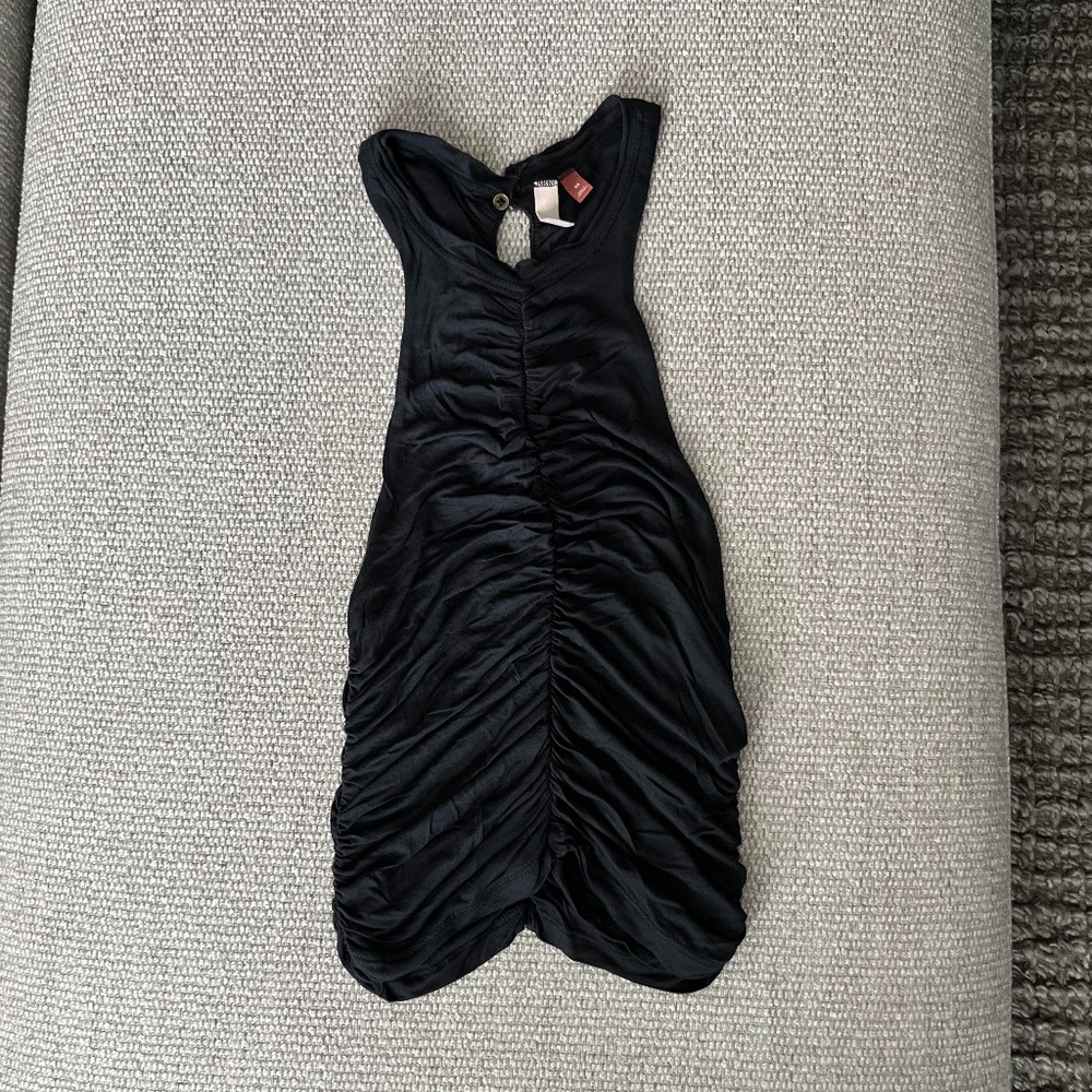 Anthropologie Ruched Tank in Black Size XS